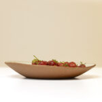 ceramiczna patera z czerwonej gliny w kolorze szampana