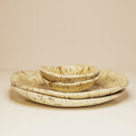 śniadaniow zestaw ceramiczny ręcznie robiony szkliwiony w kolorze tiramisu