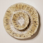 śniadaniow zestaw ceramiczny ręcznie robiony szkliwiony w kolorze tiramisu