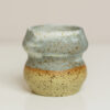 kubeczek Syrenka, ceramiczy kubeczek z piegowatej gliny, szkliwiony na niebieski mat