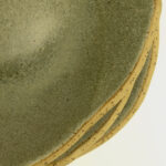 śniadaniowy talerz piegus, ceramiczny z piegowatej gliny szkliwiony na zielono